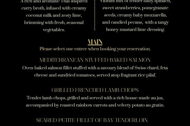 New Years Eve Menu